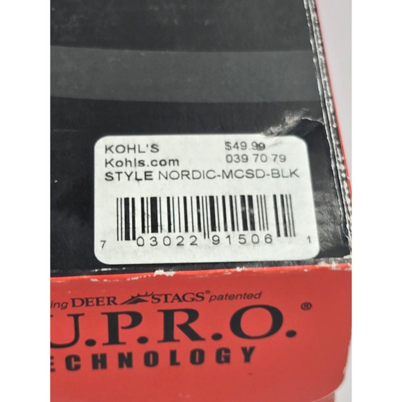 Deer Stags Nordic Slipperooz Men's Wide Width‎ Indoor Outdoor Black Slippers 9W - Picture 14 of 16